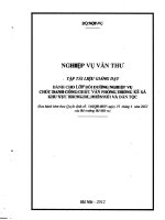 Tập tài liệu giảng dạy Nghiệp vụ văn thư (dành cho lớp bồi dưỡng nghiệp vụ chức danh công chức văn phòng – thống kê xã khu vực trung du, miền núi và dân tộc)