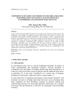 Experience of some countries on the organization and operation of science and technology enterprises, suggestions for Vietnam