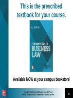 Lecture Fundamentals of business law (7/e): Chapter 2 - M.L Barron