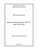 luận văn thạc sĩ hiệu quả kinh doanh tại công ty bảo việt hà nội 