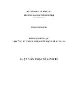 luận văn thạc sĩ đãi ngộ nhân lực tại công ty trách nhiệm hữu hạn chè hưng hà 