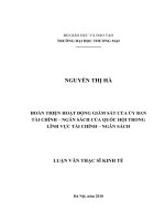 luận văn thạc sĩ hoàn thiện hoạt động giám sát của ủy ban tài chính – ngân sách của quốc hội trong lĩnh vực tài chính   ngân sách 
