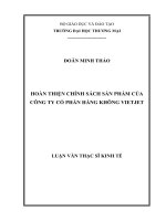 luận văn thạc sĩ hoàn thiện chính sách sản phẩm của công ty cổ phần hàng không vietjet 