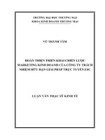 luận văn thạc sĩ hoàn thiện triển khai chiến lược marketing kinh doanh của công ty TNHH giải pháp trực tuyến ESC 