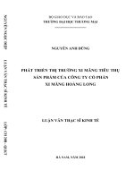 luận văn thạc sĩ phát triển thị trường xi măng tiêu thụ sản phẩm của công ty cổ phần xi măng hoàng long 