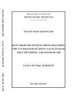 luận văn thạc sĩ quản trị rủi ro tín dụng trong hoạt động cho vay khách hàng DNNVV tại ngân hàng TMCP tiên phong   chi nhánh hà nội 