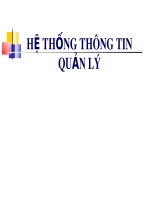 Bài giảng Hệ thống thông tin quản lý - Chương 4: Các hệ thống thông tin phục vụ quản lý doanh nghiệp