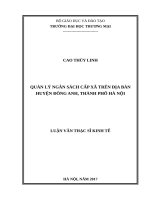 luận văn thạc sĩ quản lý ngân sách cấp xã trên địa bàn huyện đông anh, thành phố hà nội 