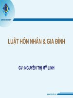 Bài giảng Luật Hôn nhân và gia đình (2014) - Nguyễn Thị Mỹ Linh