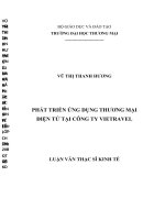 luận văn thạc sĩ phát triển ứng dụng thương mại điện tử tại công ty vietravel 