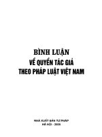 Ebook Bình luận về quyền tác giả theo pháp luật Việt Nam: Phần 1