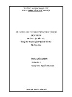 Đề cương chi tiết học phần theo tín chỉ: Pháp luật đất đai