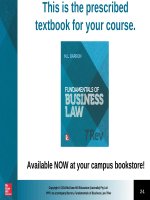 Lecture Fundamentals of business law (7/e): Chapter 1 - M.L Barron