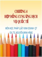 Bài giảng Pháp luật kinh doanh quốc tế: Chương 4 - TS. Nguyễn Minh Hằng
