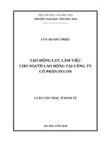 luận văn thạc sĩ tạo động lực làm việc cho người lao động tại công ty cổ phần FECON 