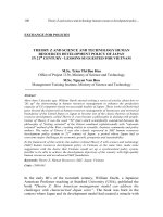 Theory Z and science and technology human resources development policy of Japan in 21th century - lessons suggested for Vietnam