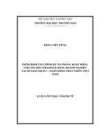 luận văn thạc sĩ thẩm định tài chính dự án trong hoạt động cho vay đối với khách hàng doanh nghiệp tại sở giao dịch i – ngân hàng phát triển việt nam 
