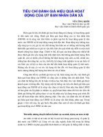 Tiêu chí đánh giá hiệu quả hoạt động của Ủy ban nhân dân xã