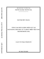 luận văn thạc sĩ nâng cao chất lượng nhân lực tại ngân hàng TMCP đầu tư và phát triển việt nam – chi nhánh hà nam 