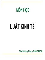 Bài giảng Luật kinh tế: Chương 1 - ThS. Bùi Huy Tùng