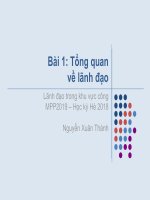 Bài giảng Lãnh đạo trong khu vực công - Bài 1: Tổng quan về lãnh đạo