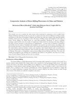 Comparative analysis of honor killing phenomena in China and Pakistan