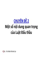 Bài giảng Chuyên đề 2: Một số nội dung quan trọng của Luật Đấu thầu