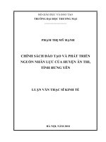 luận văn thạc sĩ chính sách đào tạo và phát triển nguồn nhân lực của huyện ân thi, tỉnh hưng yên 