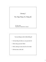 Bài giảng Nguyên lý thống kê kinh tế: Chương 2 - TS. Hồ Ngọc Ninh