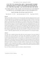Các yếu tố ảnh hưởng đến ý định khởi nghiệp kinh doanh của sinh viên khối ngành kinh tế các trường đại học tại thành phố Hồ Chí Minh