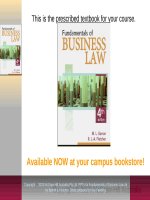 Lecture Fundamentals of business law (4th): Chapter 7 - Margaret L. Barron, Richard J.A. Fletcher