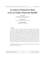 An analysis of demand for money in the Lao people’s democratic republic