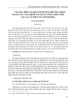 Các đặc điểm xã hội ảnh hưởng đến huy động nguồn lực tài chính xây dựng nông thôn mới tại các xã miền núi Thanh Hóa