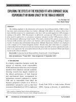 Exploring the effects of the perceived fit with corporate social responsibility on brand loyalty in the tobacco industry