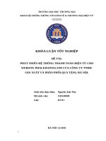 luận văn hệ thống thông tin kinh tế phát triển hệ thống thanh toán điện tử cho website phalehanoi com của công ty TNHH sản xuất và phân phối quà tặng hà nội 