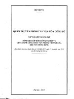 Tập tài liệu giảng dạy Quản trị văn phòng và văn hóa công sở (dành cho lớp bồi dưỡng nghiệp vụ chức danh công chức văn phòng – thống kê xã khu vực đồng bằng)