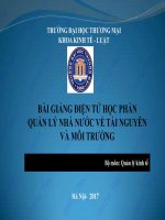 Bài giảng Quản lý nhà nước về tài nguyên và môi trường - ĐH Thương Mại