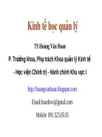 Bài giảng Kinh tế học quản lý: Chương 1 - TS. Hoàng Văn Hoan