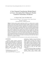 A New Proposal Classification Method Based on Fuzzy Association Rule Mining for Student Academic Performance Prediction