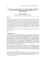 Khả năng và định hướng về sự phát triển internet kết nối vạn vật (internet of things-iot) trên thế giới