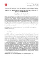 Economic efficiencies of the forest certification group in Trung Son commune, Gio Linh district, Quang Tri province