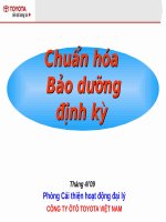 4 tiêu chuẩn bảo dưỡng của TMV hãng Toyota