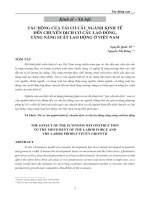 Tác động của tái cơ cấu ngành kinh tế đến chuyển dịch cơ cấu lao động, tăng năng suất lao động ở Việt Nam