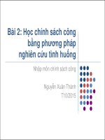 Bài giảng Nhập môn chính sách công: Bài 2 - Nguyễn Xuân Thành