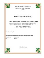 luận văn hệ thống thông tin kinh tế giải pháp đảm bảo an toàn bảo mật thông tin cho HTTT tại công ty cổ phần TMĐT BSA 