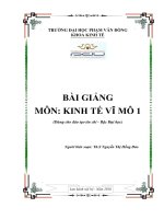 Bài giảng Kinh tế vi mô 1 - ĐH Phạm Văn Đồng (2018)