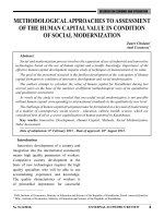 Methodological approaches to assessment of the human capital value in condition of social modernization