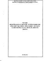 Tài liệu bồi dưỡng Quản lý nhà nước về nông nghiệp cho công chức Địa chính - Nông nghiệp - Xây dựng và Môi trường các xã trung du, miền núi (Quyển 2)