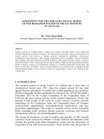 Assessment for the organizational model of the research system of social sciences in Vietnam