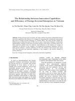 The relationship between innovation capabilities and efficiency of foreign invested enterprises in Vietnam